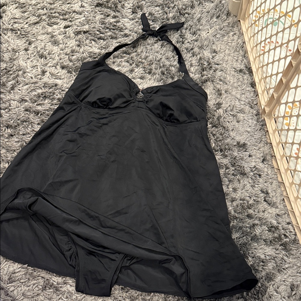 Chic Black Halter Swim Chemise